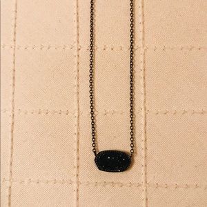 Kendra Scott Elisa Pendant Necklace in Black Drusy